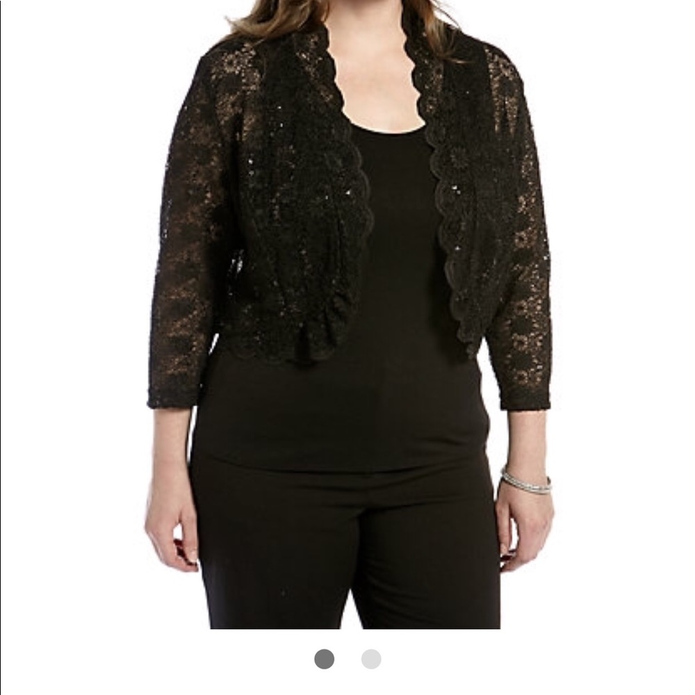 R&M Richards 3X Lace bolero w/ sequins. New w/tags